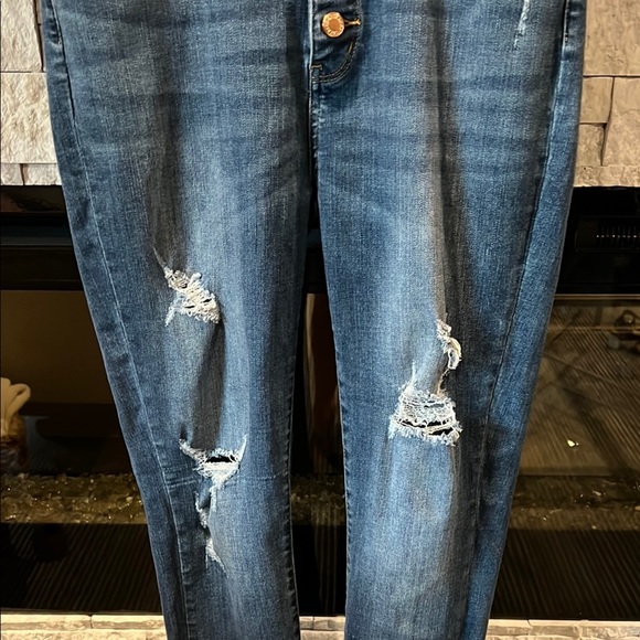 Judy Blue Blue Distressed Skinny Jeans size 28 - Picture 8 of 15
